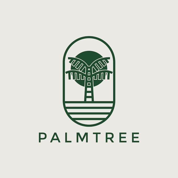 Illustratie vector grafische palmboom logo ontwerp minimalistisch