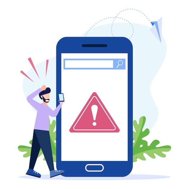 Illustratie vector grafische stripfiguur van niet aangesloten