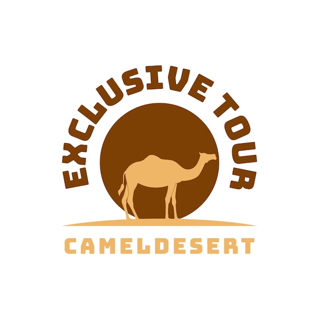 Illustratie Vector Grafische Woestijn Kameel Exclusieve Tour Logo Design Idee