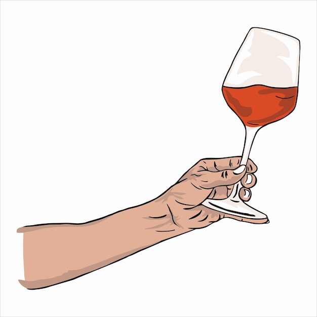 illustratie vector hand met glas