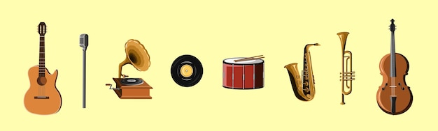 Illustratie Vector Klassieke Muziek en Instrumenten