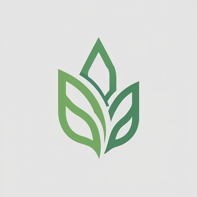 Illustratie Vector Minimalistisch groen blad logo