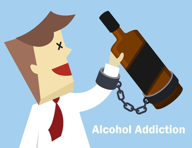 Vector illustratie vector succes concept van alcoholverslaving recovery