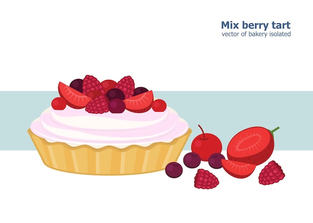 Vector illustratie vector van mix berry tart