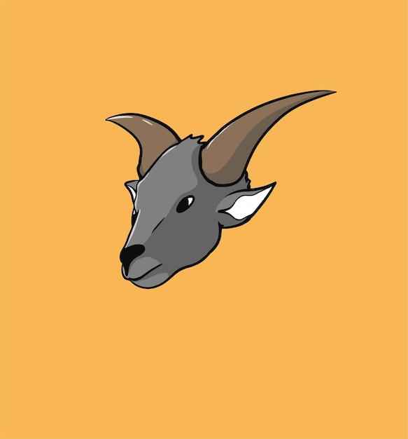 illustratie vectorafbeelding dier hoorn cartoon hoofd