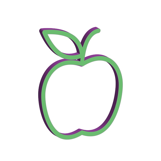 Illustratie Vectorafbeelding van Apple fruit pictogrammalplaatje