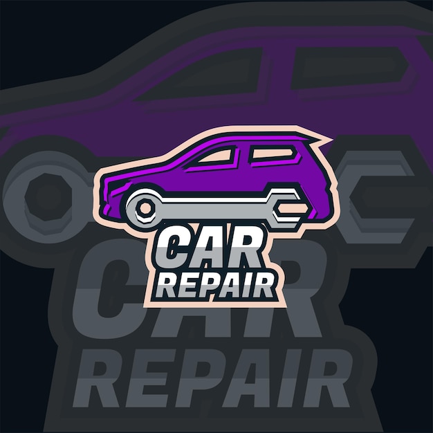 illustratie vectorafbeelding van auto reparatiewerkplaats esport logo groene kleur voor bedrijf, enz