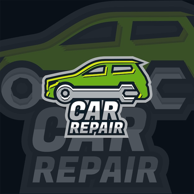 illustratie vectorafbeelding van auto reparatiewerkplaats esport logo groene kleur voor bedrijf, enz