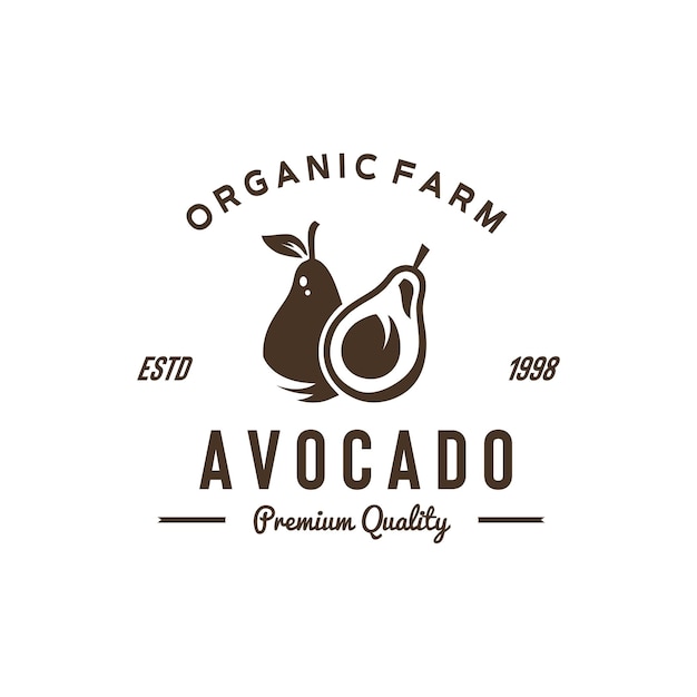 Illustratie vectorafbeelding van avocado gesneden vintage logo goed voor vers biologisch fruit product