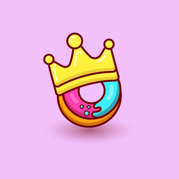 Illustratie vectorafbeelding van donut king-logo-ontwerp