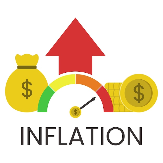 Illustratie vectorafbeelding van inflatie Financiële crisis