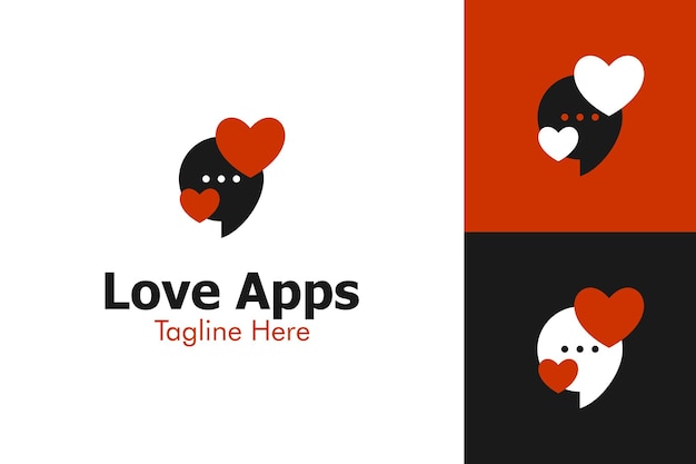 Illustratie Vectorafbeelding van Love Apps-logo Perfect om te gebruiken voor technologiebedrijf