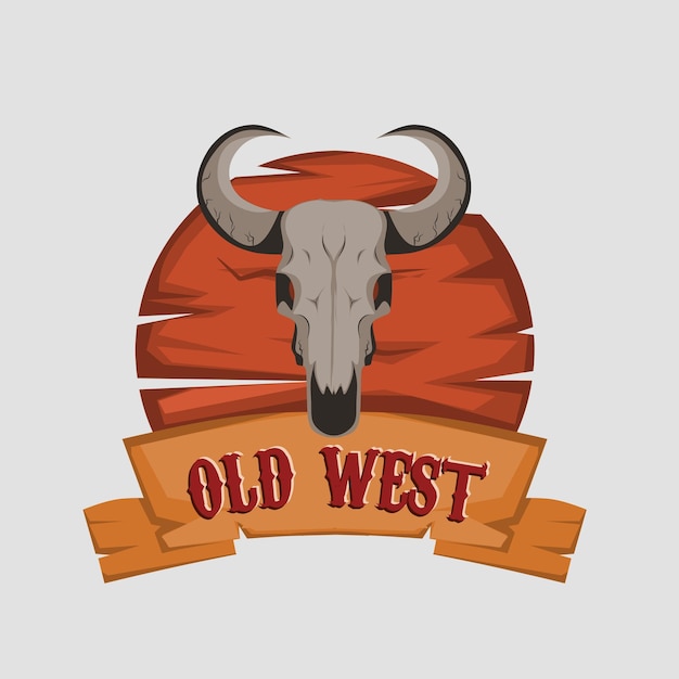 illustratie vectorafbeelding van stier op woodold west conceptperfect voor backgroundbannerposter