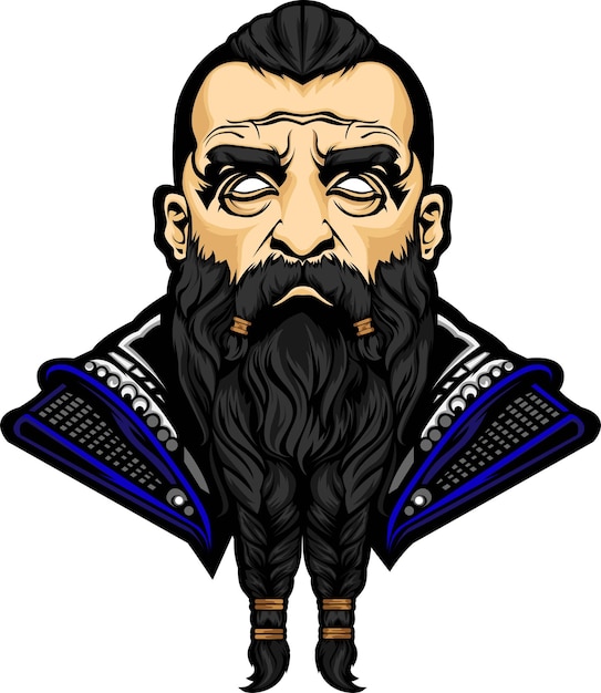 Illustratie vectorafbeelding van viking hoofd mascotte goed voor logo sport, t-shirt, logo