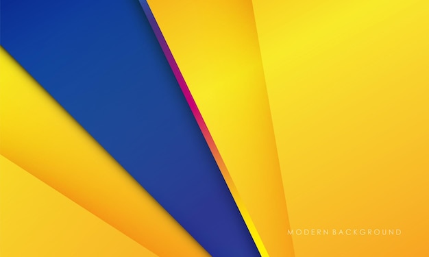 Illustratie vectorgrafiek van abstracte achtergrond blauwe en gele overlappende lagen modern