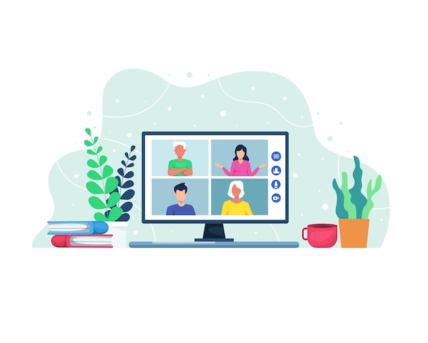 illustratie Videoconferentie concept