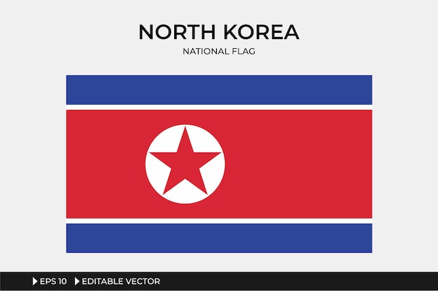 Illustratie Vlag van Noord-Korea bewerkbare vector in geïsoleerde grijze achtergrond