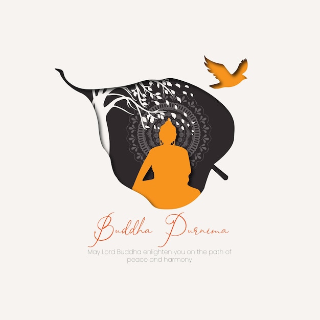 Illustratie voor buddha purnima of vesak day met mooi en creatief ontwerp