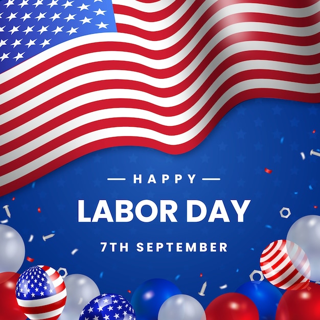 Illustratie voor de viering van de Amerikaanse Arbeidsdag