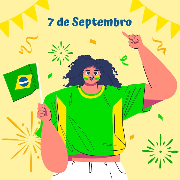 Illustratie voor de viering van de braziliaanse onafhankelijkheidsdag