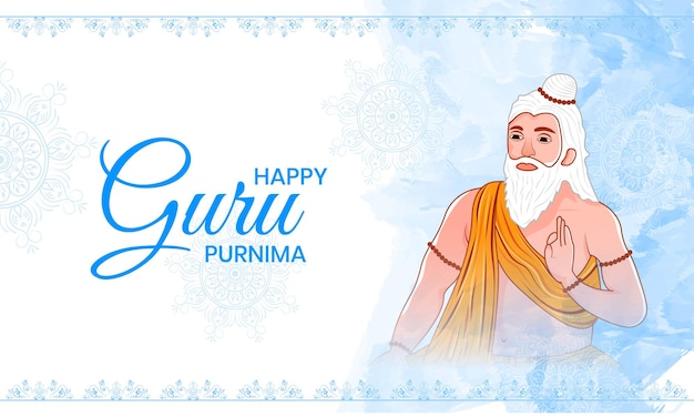 Illustratie voor Guru Purnima-festival van Nepalees en Indiaas gewijd aan spirituele leraren