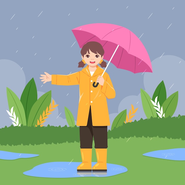 Illustratie voor het moessonseizoen