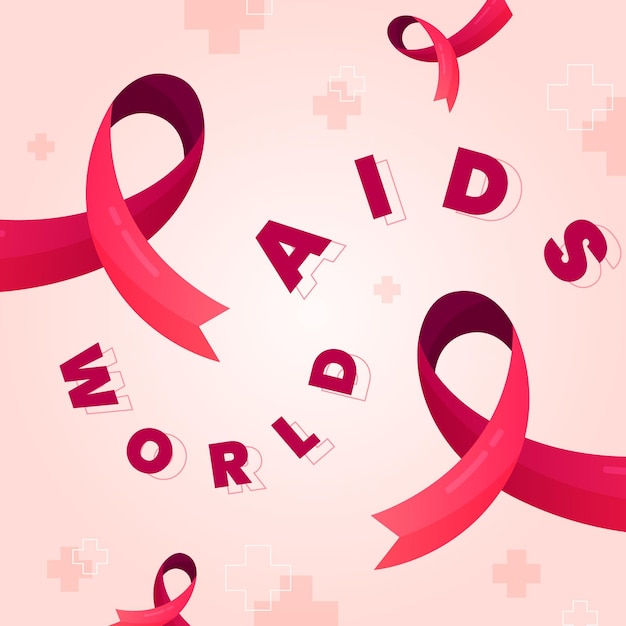 Illustratie wereld aids dag met kleurovergang