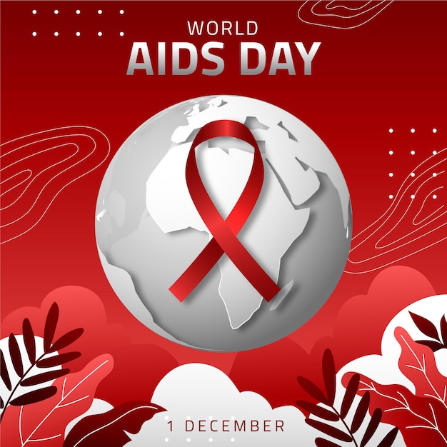 Illustratie wereld aids dag met kleurovergang