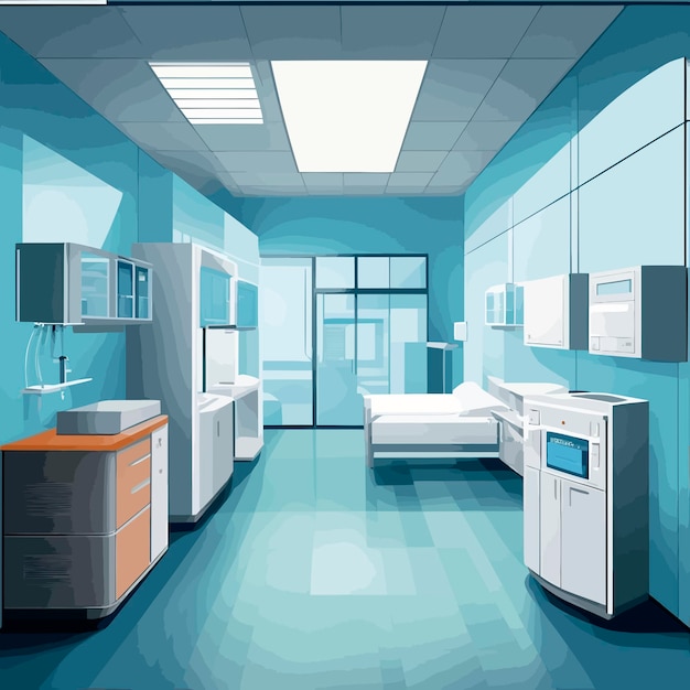 Vector illustratie ziekenhuiskliniek schoon