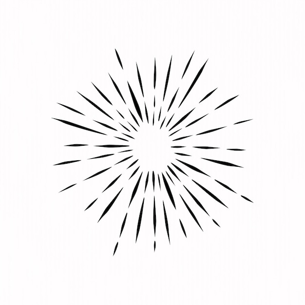 Illustratie Zwarte doodle zonnestorting