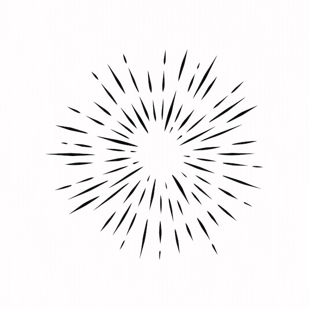 Illustratie Zwarte doodle zonnestorting