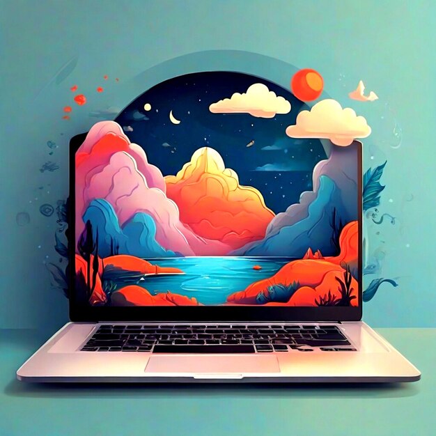 Vector illustratieontwerp voor laptops