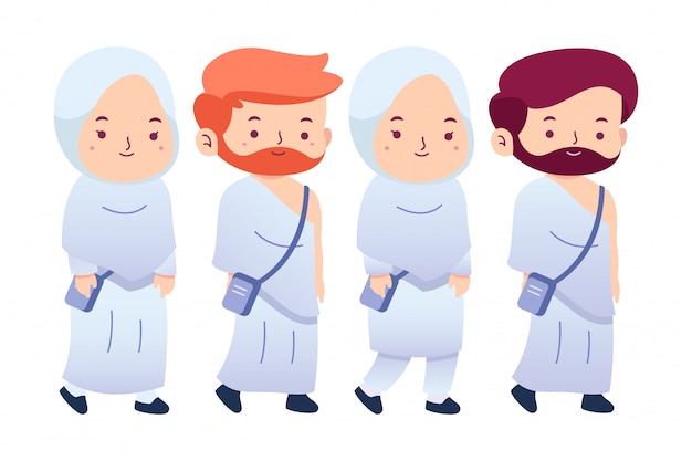 Illustratiepakket schattig personages hadj-thema