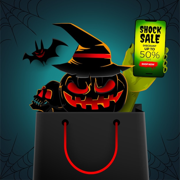 Illustraties concept halloween verkoop