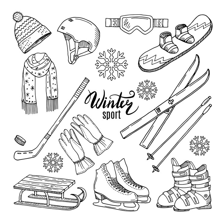 Vector illustraties van de wintersport.