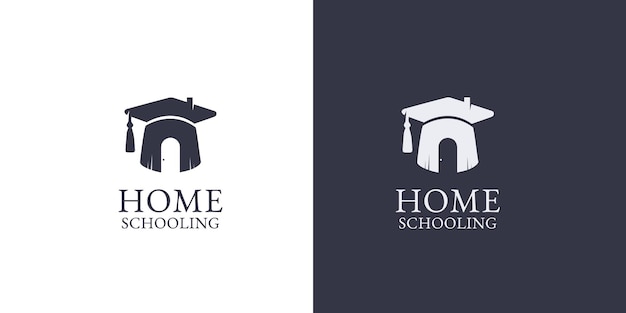 Illustraties van home schoolling logo-ontwerp