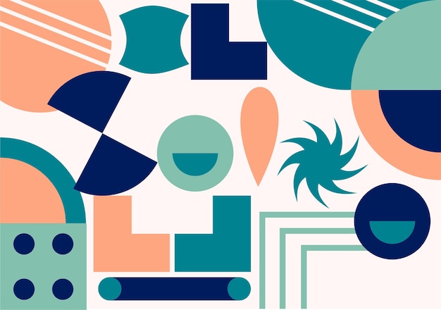 illustraties van verschillende vormen met paars erop