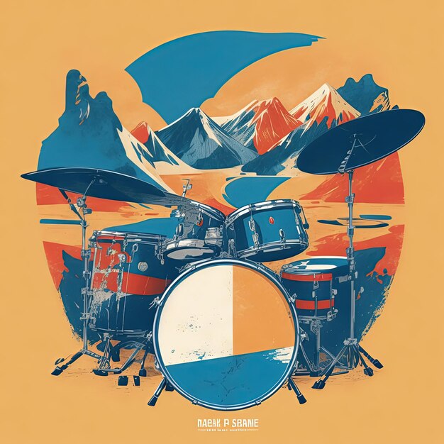 illustraties vector vlag drums muziek kleurrijk