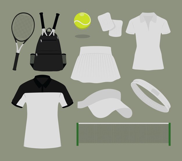 Vector illustratieset voor tennis