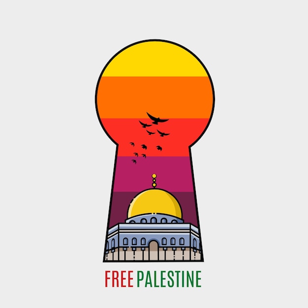 illustratievector van al aqsa-moskee in sleutelgat perfect voor print, spandoek, poster, enz.