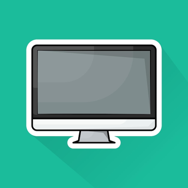 Illustratievector van computer in plat ontwerp