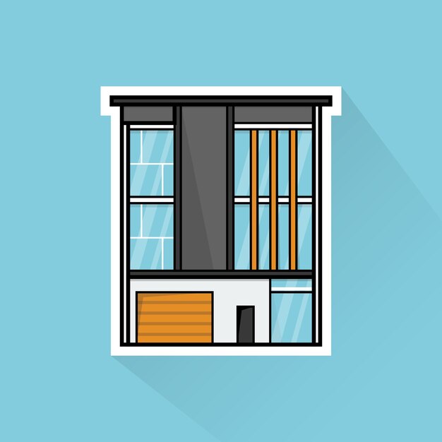 Illustratievector van modern huis 3 in plat ontwerp