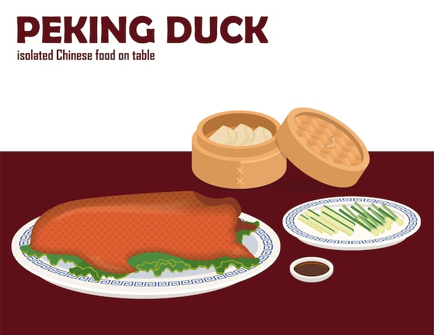 Illustratievector van Peking Roast Duck Chinees eten op speciale maaltijd?