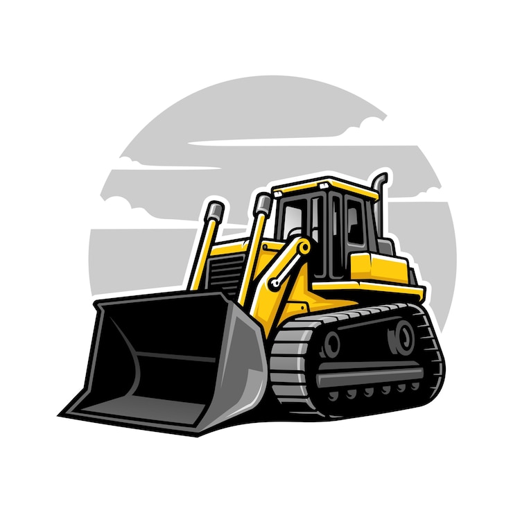 Vector illustratievector voor bouwvoertuigen van bulldozers