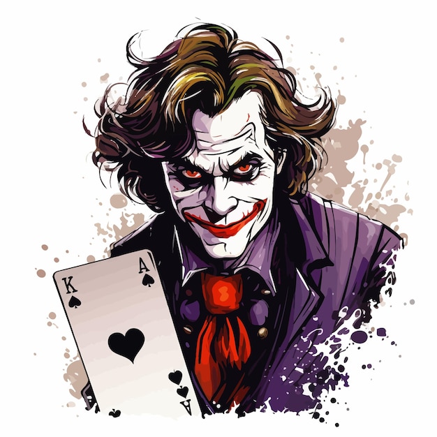 Vector illustrating the sinister face of the joker