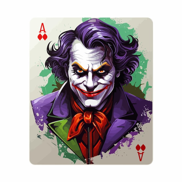 Vector illustrating the sinister face of the joker