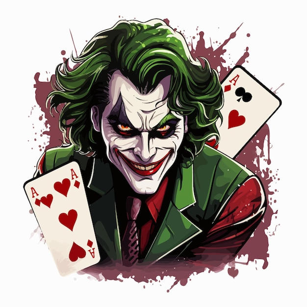 Vector illustrating the sinister face of the joker