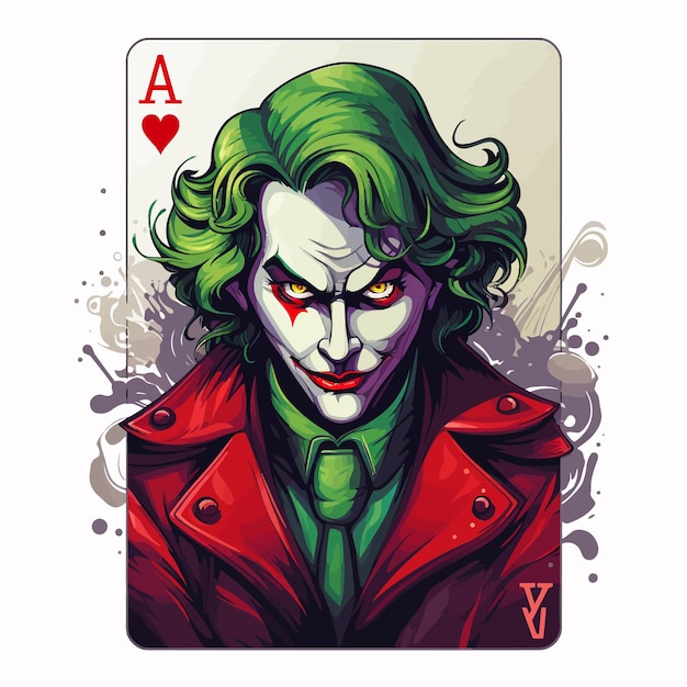 Vector illustrating the sinister face of the joker