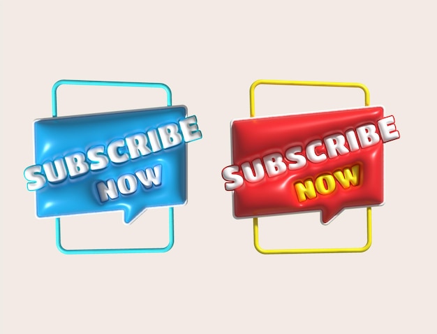 illustration 3D subscribe icon Subscribe button 3D element