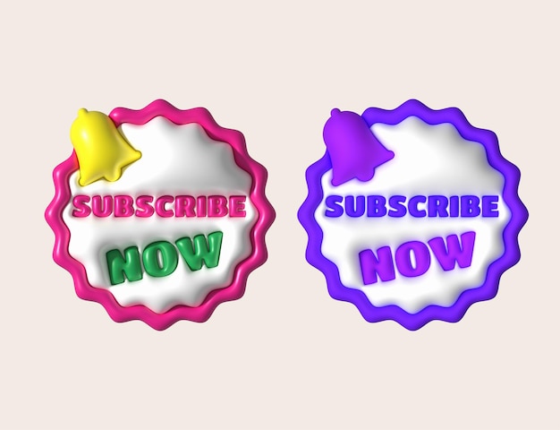 illustration 3D subscribe icon Subscribe button 3D element